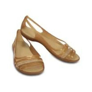 Crocs Rare Metallic Bronze Isabella Jelly Sandals  9